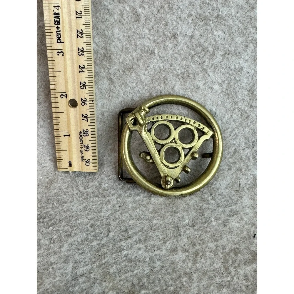 Vintage Solid Brass Belt Buckle Geometric Design Men's‎ Accessory